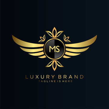 MS Letter Initial with Royal Template.elegant with crown logo vector, Creative Lettering Logo Vector Illustration.