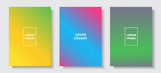 modern cover design set gradation dots texture style effect colorful background vector