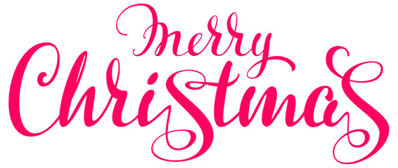 Fototapeta na wymiar Merry Christmas ornate lettering text for greeting card