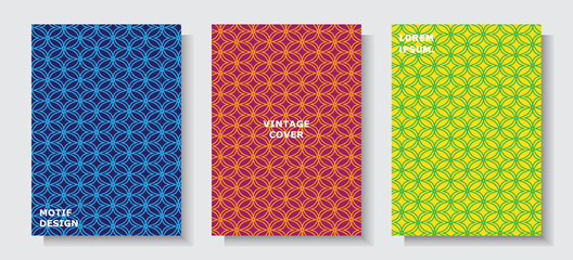 cover design template vintage style colorful background vector graphic