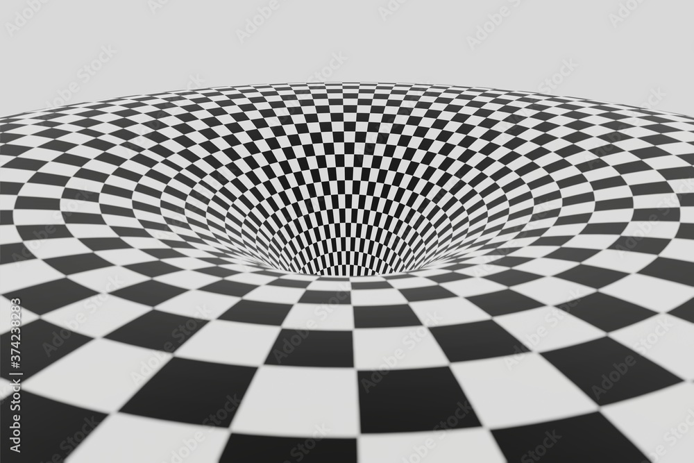 Poster black and white striped tunnel animation background animation 3d rendering