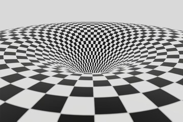 Black and white striped tunnel animation background animation 3d rendering