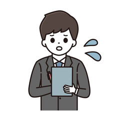 メモを取るビジネスマンのイラスト