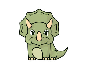 Cute and Sweet Triceratops Illustration
