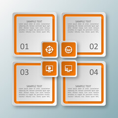 Abstract 3D Paper Infographics. Business template .Vector illustration