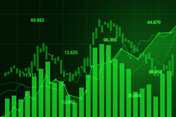 Stock market crash economic graph with diagrams, business and financial concepts and reports, abstract technology communication concept and forex chart
