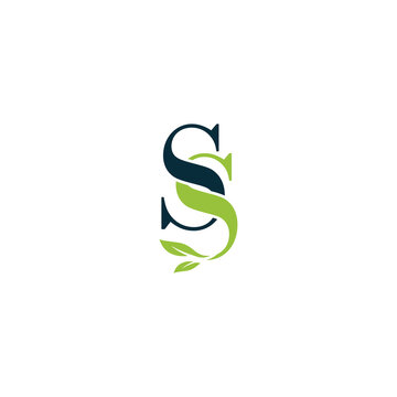 SS nature letter logo design vector template