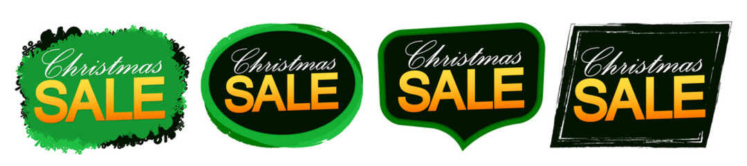 Set Christmas Sale banners, discount tags design template, vector illustration