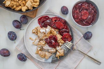 Kaiserschmarrn is a traditional Austrian or German sweet pancake dessert