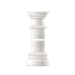 Antique columns capital and base part realistic vector illustration isolated.