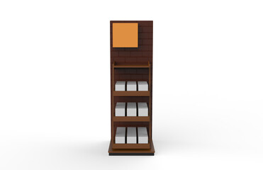 Display stand, retail display stand for product , display stands isolated on white background. 3d illustration