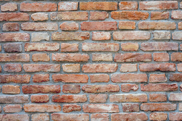 Background from an old and worn red brick wall