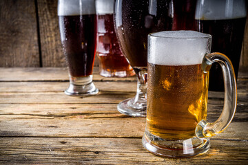 Set of various beer glasses