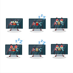 Fototapeta premium Cartoon character of alphabet on monitor with sleepy expression