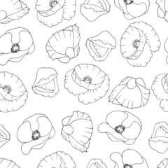 coloring book antistress seamless pattern Wallpaper with flowers and buds