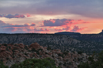 sunset over the water pocket fold area of Capitol Reef National Park.