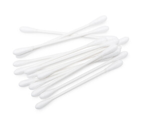 Cotton swabs on a white background