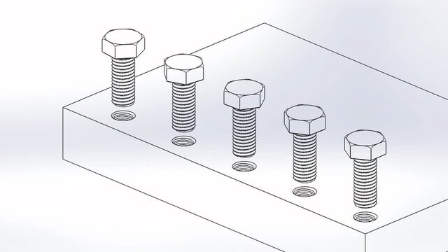 3d model bolt and base