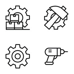 Industrial Process Vector Icons Set 