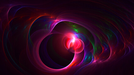 3D rendering abstract multicolor fractal light background