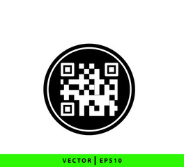QR code icon vector logo design template