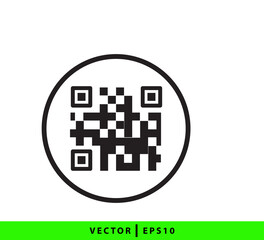 QR code icon vector logo design template