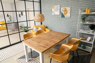 Interior of modern stylish dining room