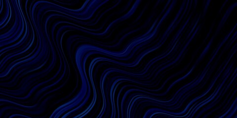 Dark BLUE vector backdrop with bent lines. Bright sample with colorful bent lines, shapes. Pattern for websites, landing pages.