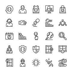 Tennis Outline Vector Icons 