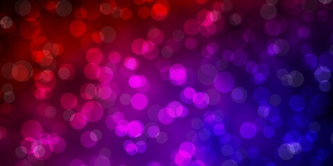 Dark Blue, Red vector template with circles. Abstract decorative design in gradient style with bubbles. Design for posters, banners.