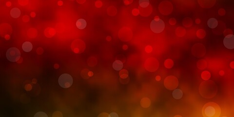 Dark Green, Yellow vector texture with circles. Glitter abstract illustration with colorful drops. New template for your brand book.