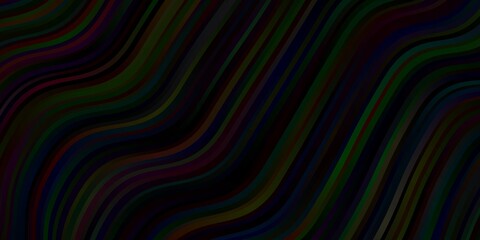 Dark Green, Red vector template with lines. Colorful abstract illustration with gradient curves. Template for cellphones.