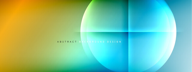 Obraz premium Vector abstract background - circle and cross on fluid gradient with shadows and light effects. Techno or business shiny design templates for text