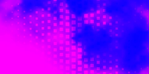 Light Purple, Pink vector layout with lines, rectangles. Rectangles with colorful gradient on abstract background. Pattern for commercials, ads.
