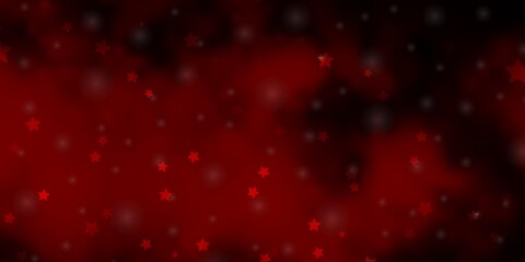 Dark Red vector template with neon stars. Shining colorful illustration with small and big stars. Best design for your ad, poster, banner.
