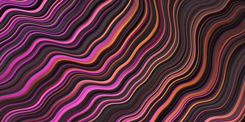 Dark Pink, Yellow vector template with curved lines.