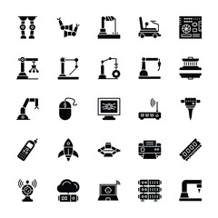 Artificial Intelligence Glyph Vector Icons 