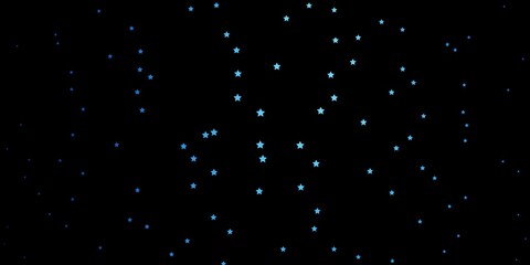 Dark BLUE vector template with neon stars. Shining colorful illustration with small and big stars. Design for your business promotion.