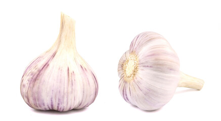 Raw garlic isolated on white background, with clipping path