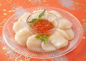 お刺身用ほたて貝柱　　いくら乗せ　