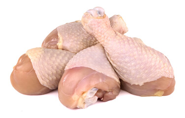 Raw chicken legs isolated on white background