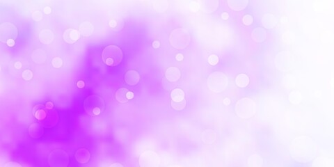 Light Purple vector layout with circle shapes. Abstract decorative design in gradient style with bubbles. Design for posters, banners.
