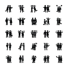 Love Stories Solid Vector Icons