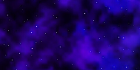 Dark Purple vector background with colorful stars. Colorful illustration in abstract style with gradient stars. Theme for cell phones.