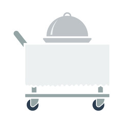 Restaurant Cloche On Delivering Cart Icon