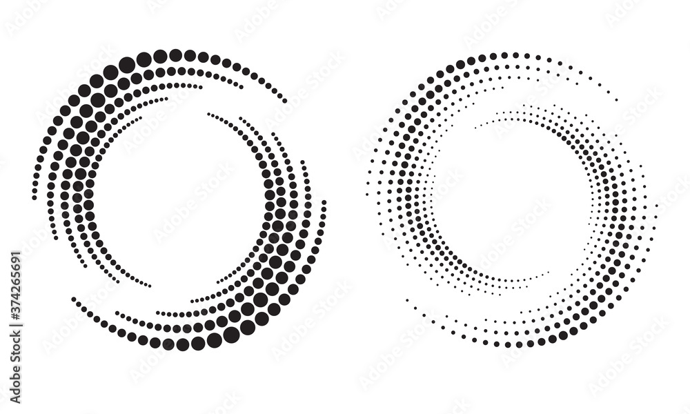 Poster modern abstract background. halftone dots in circle form. round logo. vector dotted frame. design el