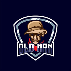 parent's logo with hat for esport logo, emblem and t-shirt