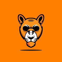 tiger logo illustration in bright and colorful colors