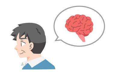 健康な中年男性の脳のイラスト