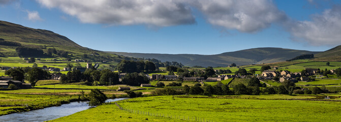 The view to Hawes across the river Ure